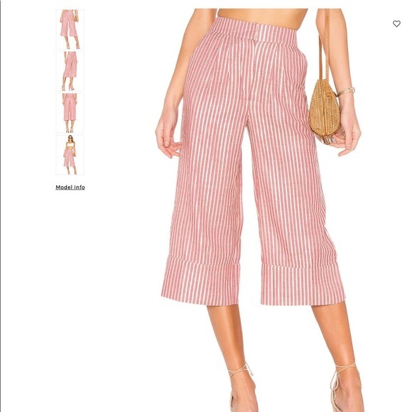 Revolve Tularosa Culotte Pants Strips Pink and Gold - Picture 4 of 13
